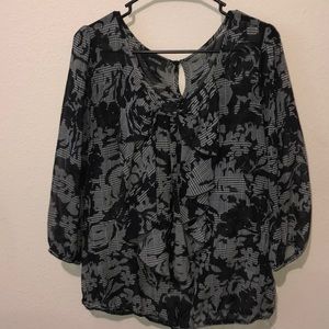 B Design blouse with bow overlay